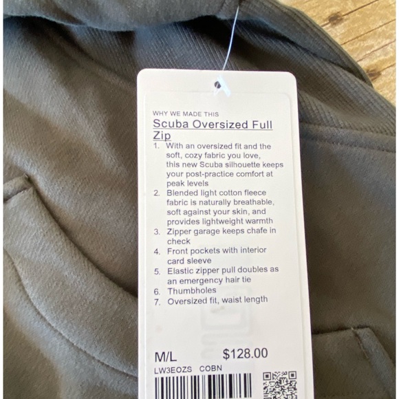 NWT Lululemon Scuba Oversized Full Zip Hoodie carbon dust - Picture 3 of 6